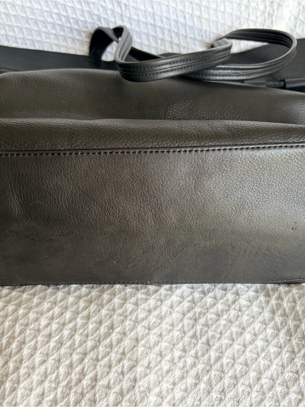 Vince Camuto Sada Large Leather Tote Bag with Gold Accent
